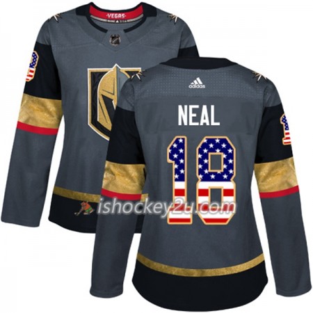 Dame NHL Vegas Golden Knights Trøje James Neal 18 Adidas 2017-2018 Grå USA Flag Fashion Authentic